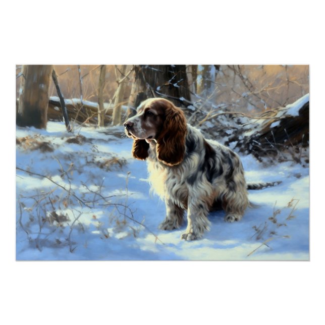 Cocker Spaniel Lass es schneien Weihnachten Poster (Vorderseite)