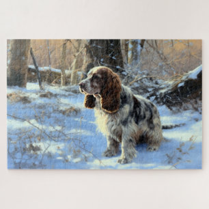 Cocker Spaniel Lass es schneien Weihnachten Puzzle