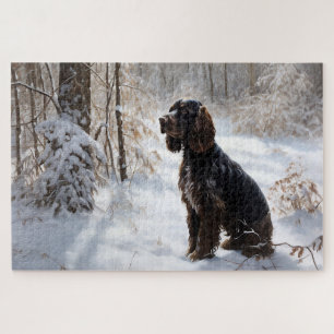 Cocker Spaniel Lass es schneien Weihnachten Puzzle