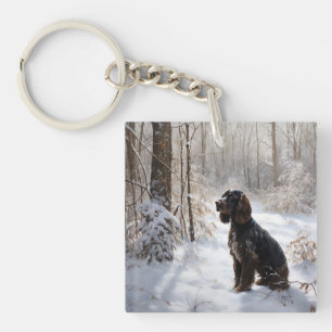 Cocker Spaniel Lass es schneien Weihnachten Schlüsselanhänger