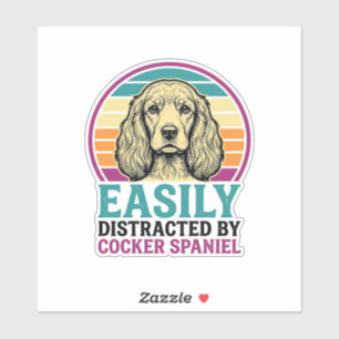 Cocker Spaniel Leicht Ablenkbar Vintage Hundeshirt Aufkleber