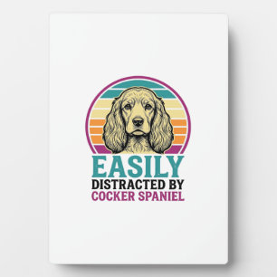 Cocker Spaniel Leicht Ablenkbar Vintage Hundeshirt Fotoplatte