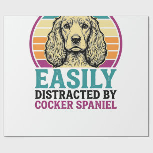 Cocker Spaniel Leicht Ablenkbar Vintage Hundeshirt Geschenkpapier