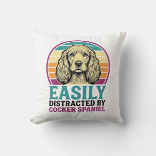 Cocker Spaniel leicht ablenkbar Vintage Hundeshirt Kissen