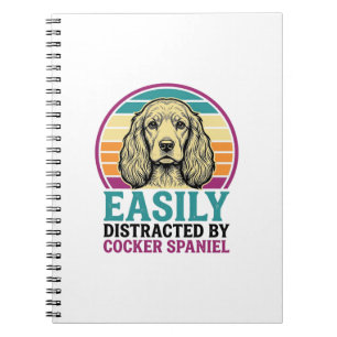 Cocker Spaniel Leicht Ablenkbar Vintage Hundeshirt Notizblock