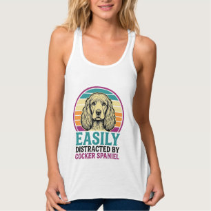 Cocker Spaniel Leicht Ablenkbar Vintage Hundeshirt Tank Top