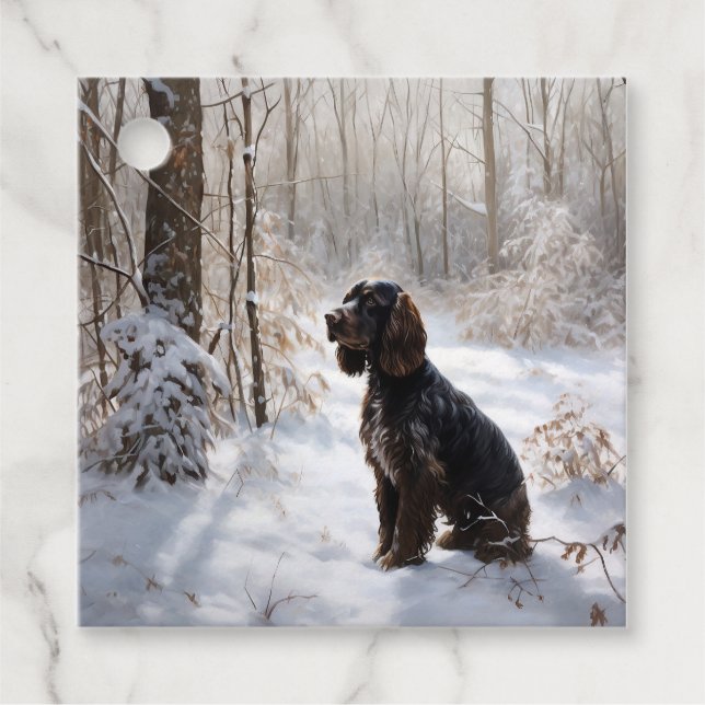 Cocker Spaniel Let It Snow Weihnachten Geschenkanhänger (Vorderseite)
