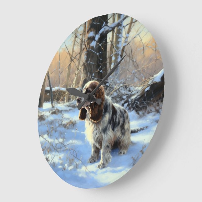Cocker Spaniel Let It Snow Weihnachten Große Wanduhr (Winkel)