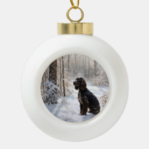 Cocker Spaniel Let It Snow Weihnachten Keramik Kugel-Ornament