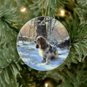 Cocker Spaniel Let It Snow Weihnachten Keramik Ornament