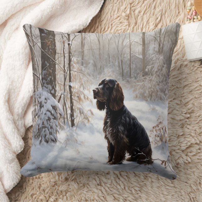 Cocker Spaniel Let It Snow Weihnachten Kissen (Decke)