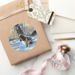 Cocker Spaniel Let It Snow Weihnachten Runder Aufkleber