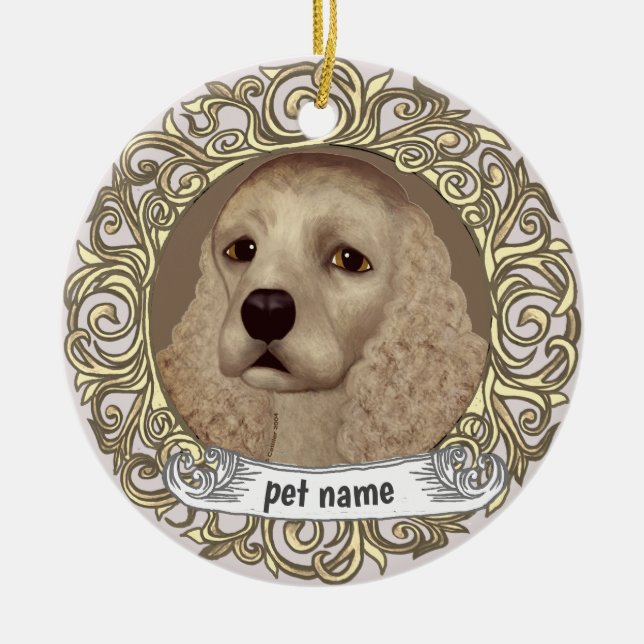 Cocker Spaniel liebt Gedächtnisschmuck Keramik Ornament (Vorne)