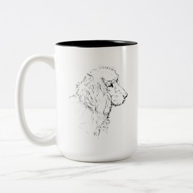 Cocker Spaniel – Line Art Sketch Hund Kaffeetasse (Links)