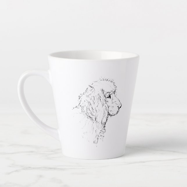 Cocker Spaniel – Line Art Sketch Hund Kaffeetasse Milchtasse (Links)