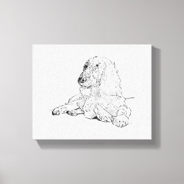 Cocker Spaniel Liniendruck Kunst Hund  Leinwanddruck (Vorderseite)