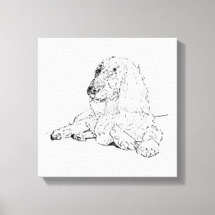 Cocker Spaniel Liniendruck Kunst Hund Leinwanddruck