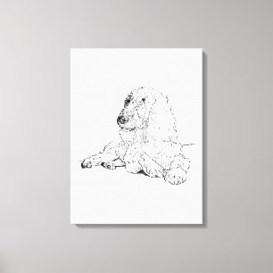 Cocker Spaniel Liniendruck Kunst Hund Leinwanddruck