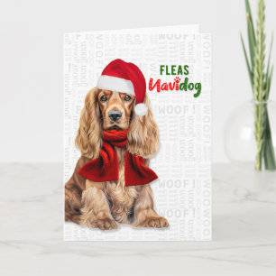 Cocker Spaniel Lustige Flöhe Navidog Feiertagskarte