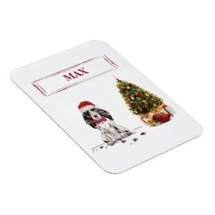 Cocker Spaniel Lustiger Weihnachts Hund mit Baum Magnet