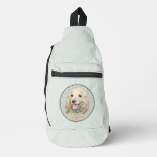 Cocker Spaniel Malerei Buff Gold Originale Hunde K Crossbody Bag