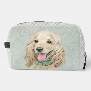 Cocker Spaniel Malerei Buff Gold Originale Hunde K Waschbeutel
