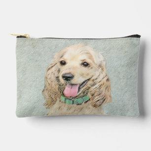 Cocker Spaniel Malerei Buff Gold Originale Hunde K Zubehörtasche
