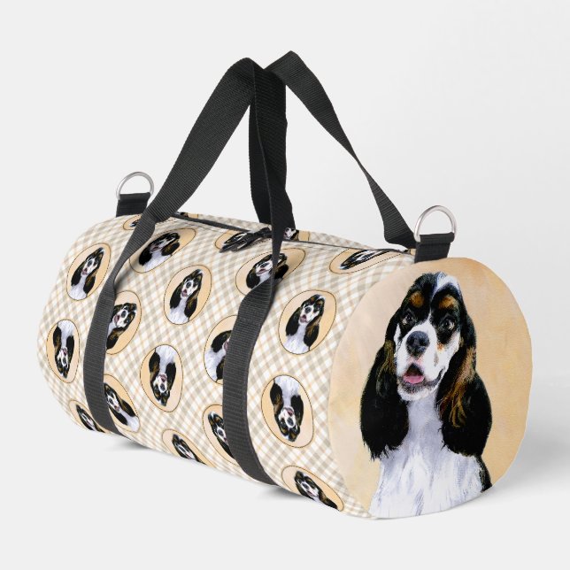 Cocker Spaniel Malerei Parti Tan Original Dog Art Duffle Bag (Linke Seite)