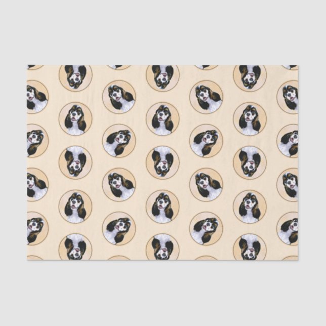 Cocker Spaniel Malerei Parti Tan Original Dog Art Seidenpapier (Vorderseite)