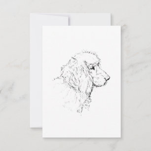 Cocker Spaniel – Minimalistische Strichzeichnung e Dankeskarte