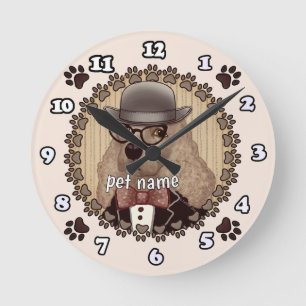 Cocker Spaniel mit Brille Uhr