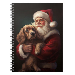 Cocker Spaniel mit Santa Claus Festive Weihnachten Notizblock