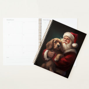 Cocker Spaniel mit Santa Claus Festliches Weihnach Planer