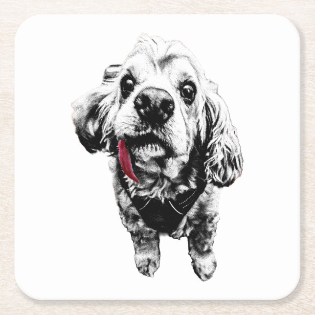 Cocker Spaniel – Mit Schwung Rechteckiger Pappuntersetzer (Vorderseite)