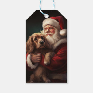 Cocker Spaniel mit Weihnachtsmann Weihnachten Geschenkanhänger