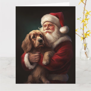 Cocker Spaniel mit Weihnachtsmann Weihnachten Karte