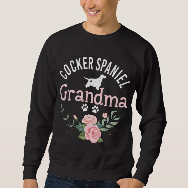 Cocker Spaniel Oma Niedlich Dog Lover Christmas Sweatshirt (Vorderseite)