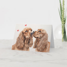 Cocker Spaniel Paar Valentinstag Karte