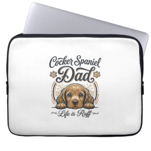 Cocker Spaniel Papa Leben ist rau Vintage Hund Shi Laptopschutzhülle