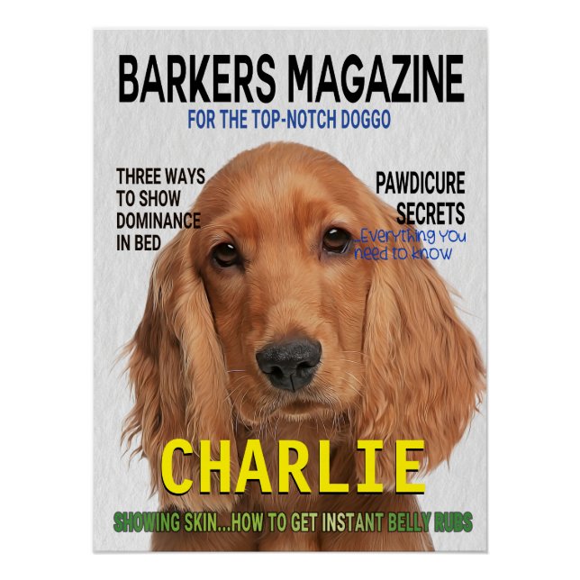 Cocker Spaniel Parody Magazine Cover Poster (Vorderseite)