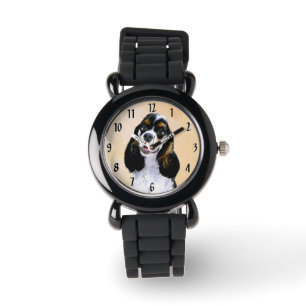 Cocker Spaniel (Parti) Malerei - Originale Hundeku Armbanduhr