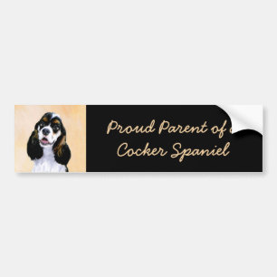 Cocker Spaniel (Parti) Malerei - Originale Hundeku Autoaufkleber
