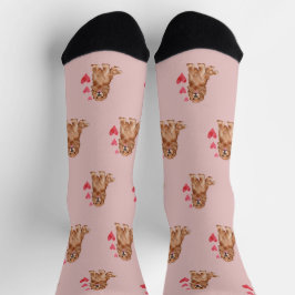 Cocker Spaniel Pattern on Pink Socken