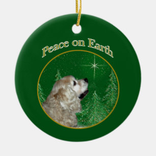 Cocker Spaniel Peace Keramik Ornament