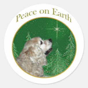 Cocker Spaniel Peace Runder Aufkleber
