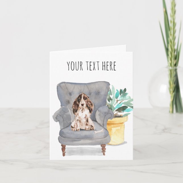 Cocker Spaniel Personalisiert Grußkarte Karte (Vorderseite)