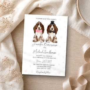 Cocker Spaniel Pfoten Herzen Hund Hochzeit Einladung