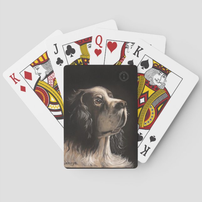 cocker spaniel playing poker cards spielkarten (Rückseite)
