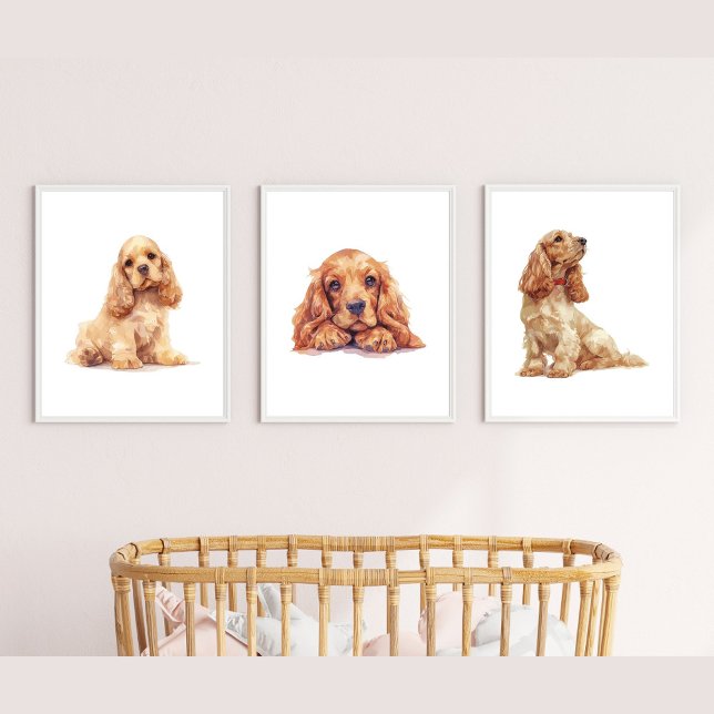 Cocker Spaniel Poster, Cocker Spaniel Lover Gesche Bilderwand Sets (Von Creator hochgeladen)