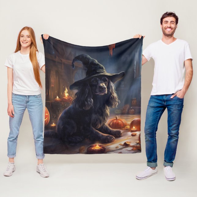 Cocker Spaniel Pumpkins Halloween Beängstigend Fleecedecke (Beispiel)